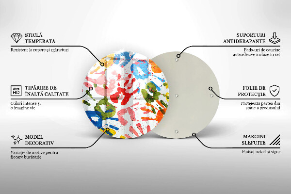 Glass cutting board Traces of children's hands