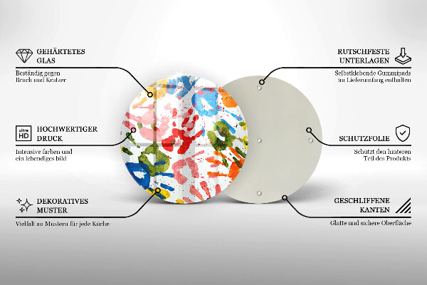 Glass cutting board Traces of children's hands