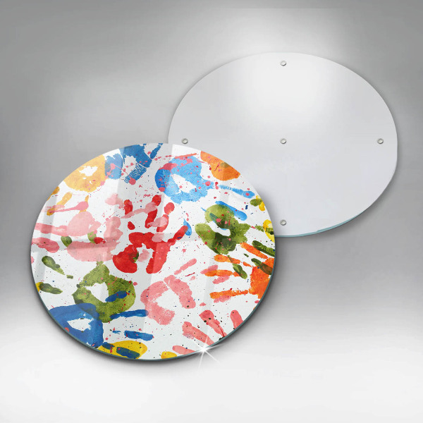 Glass cutting board Traces of children's hands