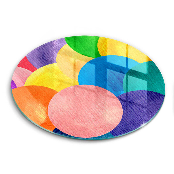 Glass cutting board Colorful wheels