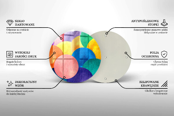 Glass cutting board Colorful wheels