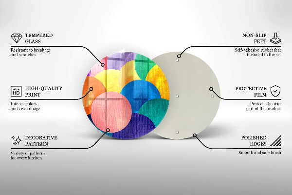 Glass cutting board Colorful wheels