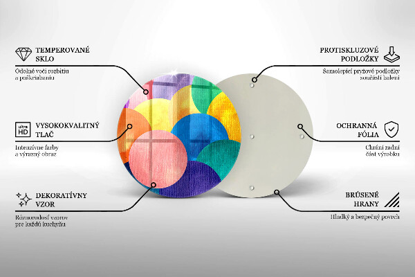 Glass cutting board Colorful wheels