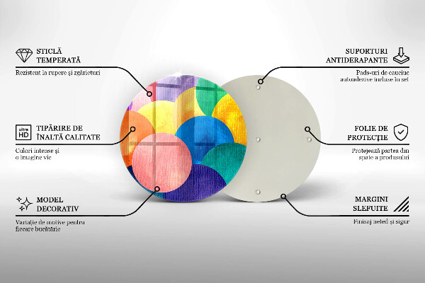 Glass cutting board Colorful wheels