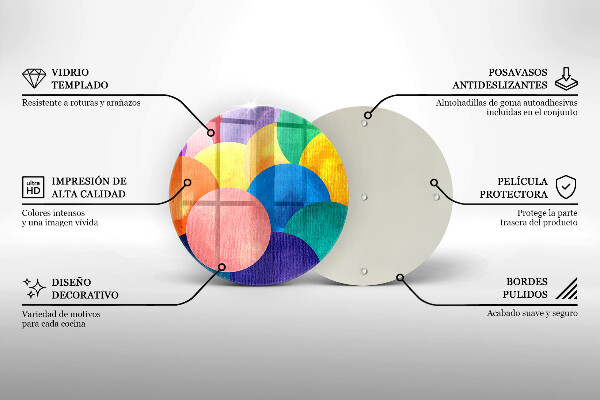 Glass cutting board Colorful wheels