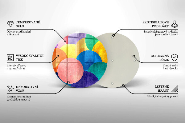 Glass cutting board Colorful wheels