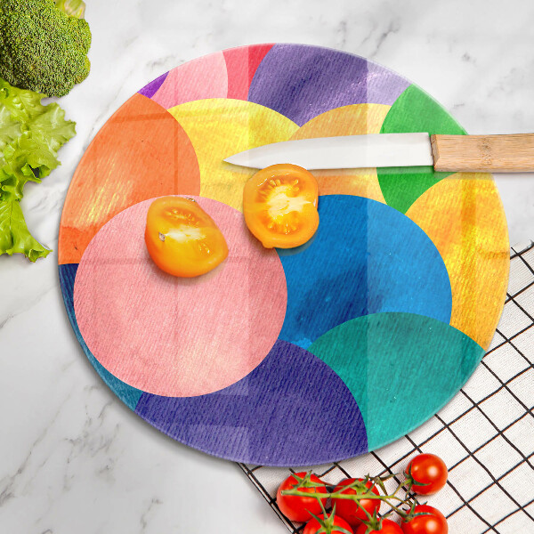 Glass cutting board Colorful wheels