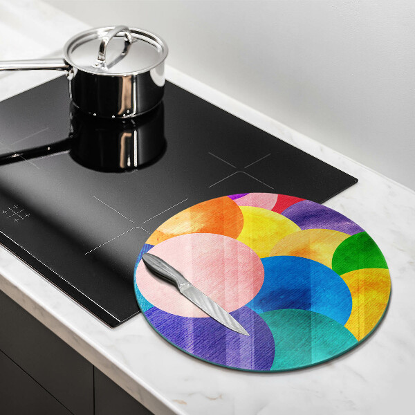 Glass cutting board Colorful wheels