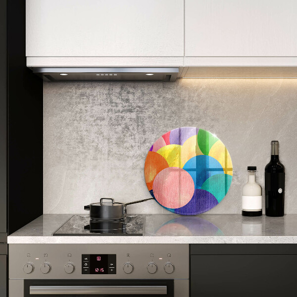 Glass cutting board Colorful wheels