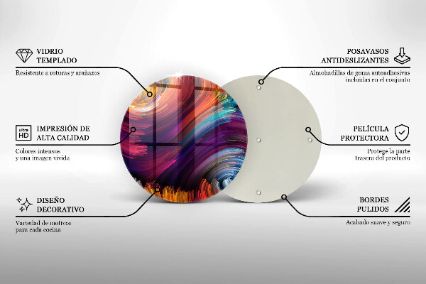 Glass cutting board Colorful highlights