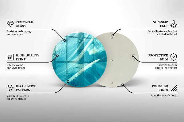 Glass cutting board Delicate feathers