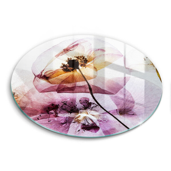 Glass cutting board Delicate flowers