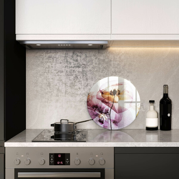 Glass cutting board Delicate flowers