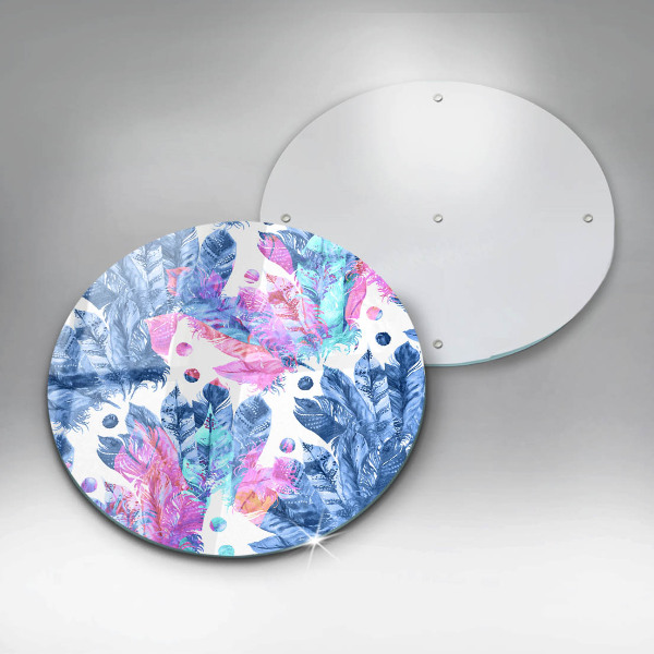 Chopping board Illustration of boho feathers