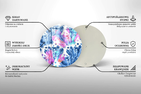 Chopping board Illustration of boho feathers