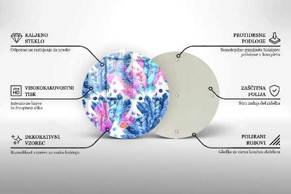 Chopping board Illustration of boho feathers
