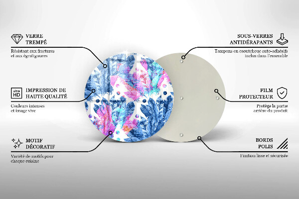 Chopping board Illustration of boho feathers