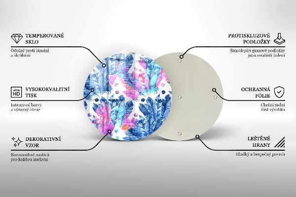 Chopping board Illustration of boho feathers