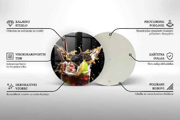 Chopping board glass Ice drink