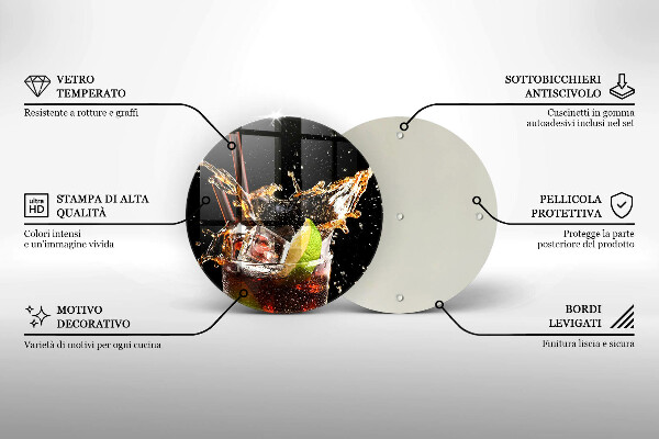 Chopping board glass Ice drink