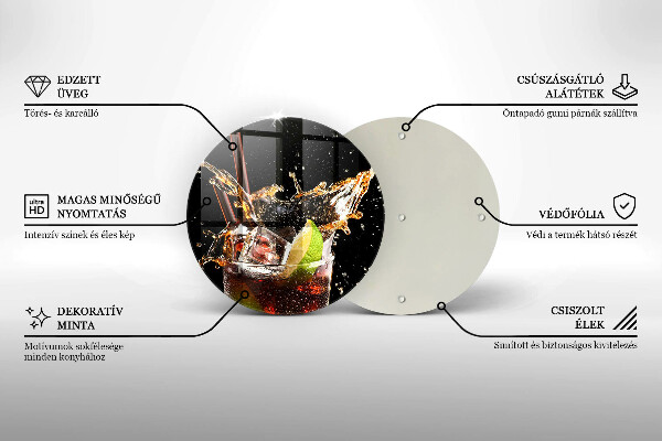 Chopping board glass Ice drink