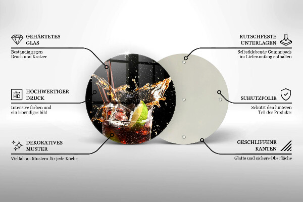 Chopping board glass Ice drink