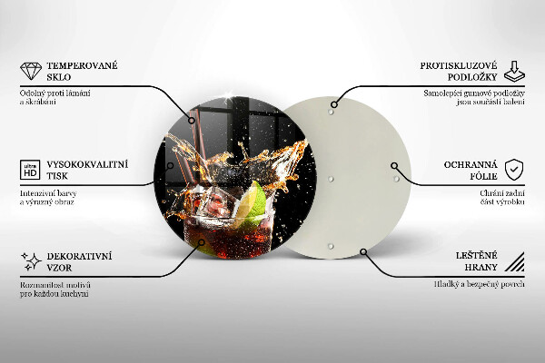 Chopping board glass Ice drink