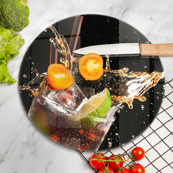Chopping board glass Ice drink