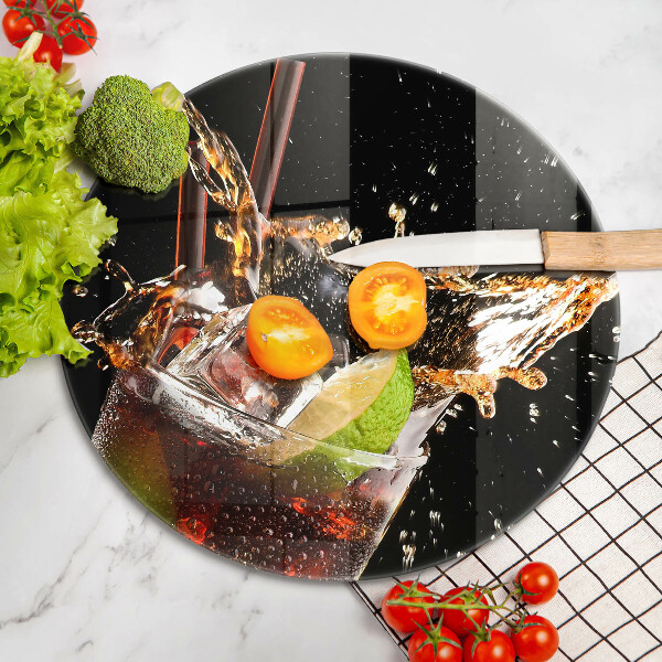 Chopping board glass Ice drink