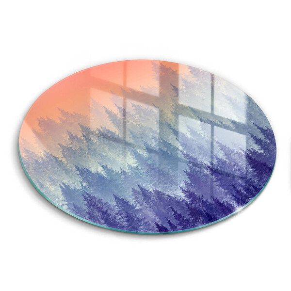 Chopping board Forest at sunset