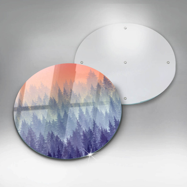 Chopping board Forest at sunset