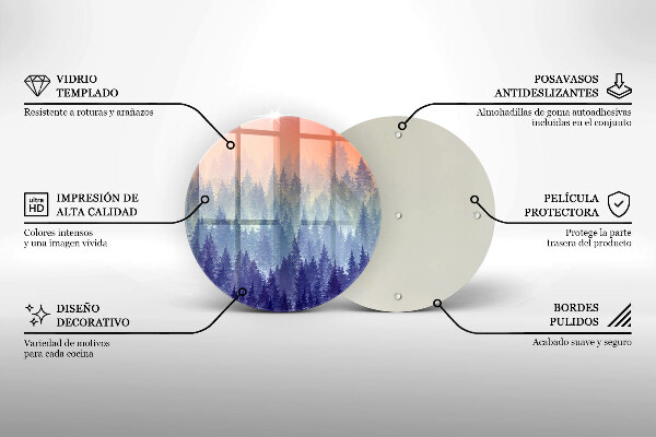 Chopping board Forest at sunset