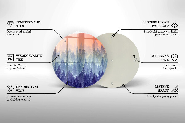 Chopping board Forest at sunset