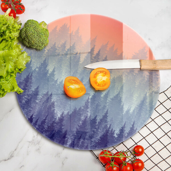 Chopping board Forest at sunset