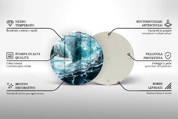 Chopping board Foamed water waves