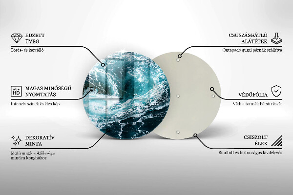 Chopping board Foamed water waves