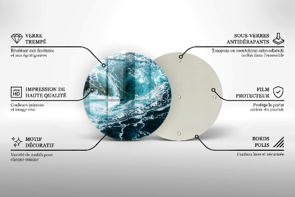 Chopping board Foamed water waves
