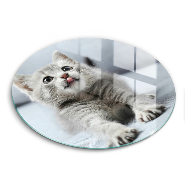 Chopping board glass Little cute kitty