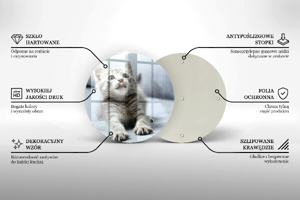 Chopping board glass Little cute kitty