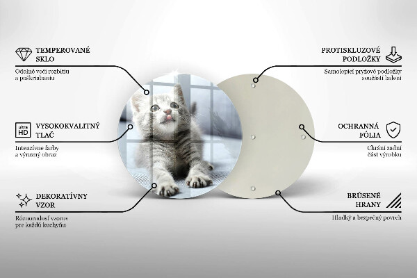 Chopping board glass Little cute kitty