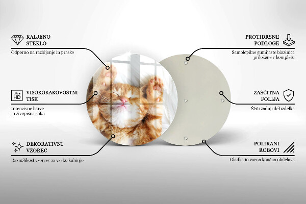 Chopping board glass Little sweet kitty