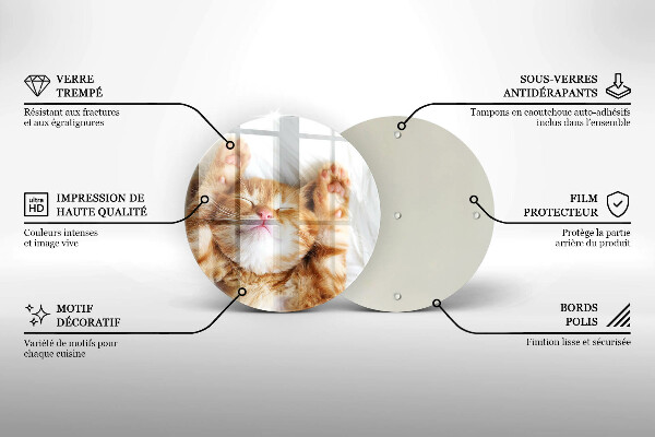 Chopping board glass Little sweet kitty