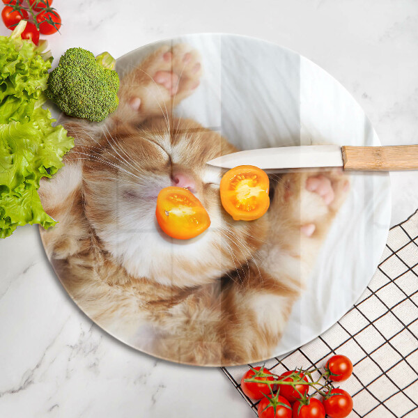 Chopping board glass Little sweet kitty