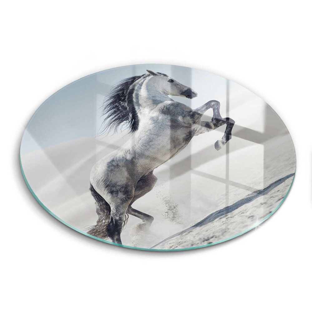 Chopping board glass White Romanian horse