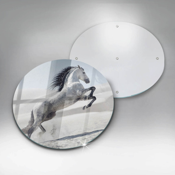 Chopping board glass White Romanian horse