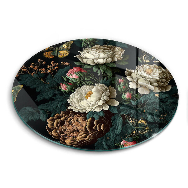 Chopping board Vintage peony flowers