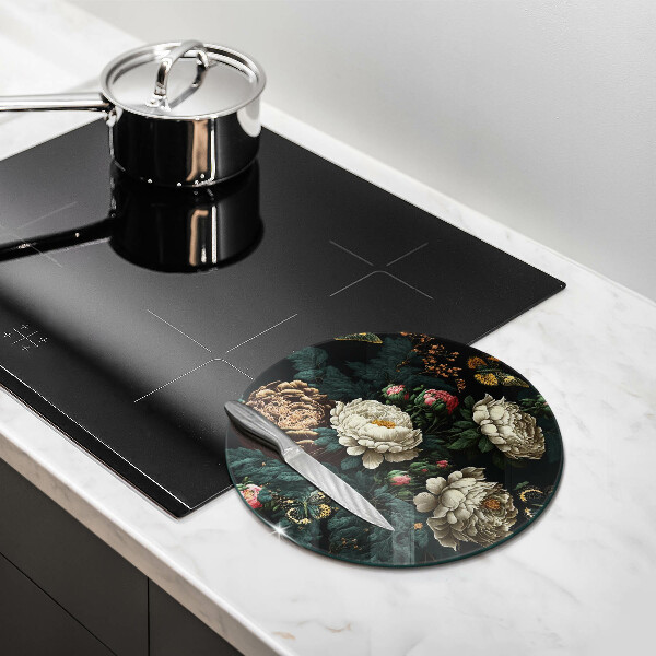 Chopping board Vintage peony flowers