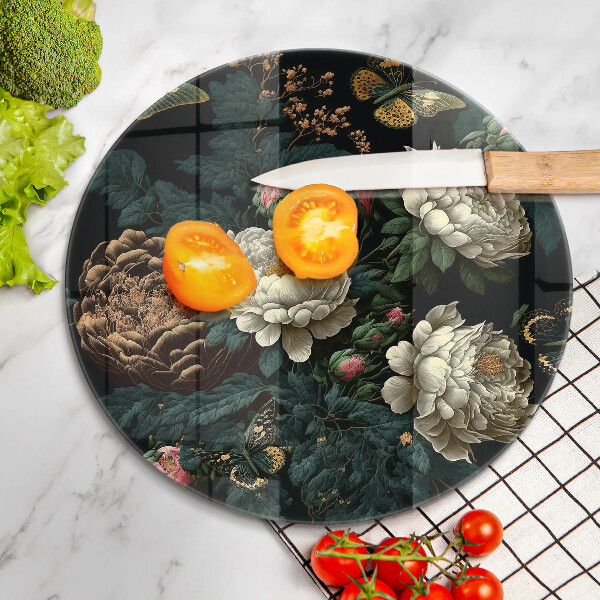 Chopping board Vintage peony flowers