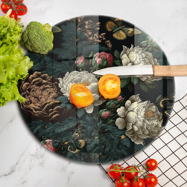 Chopping board Vintage peony flowers