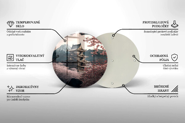 Chopping board Japanese building landscape